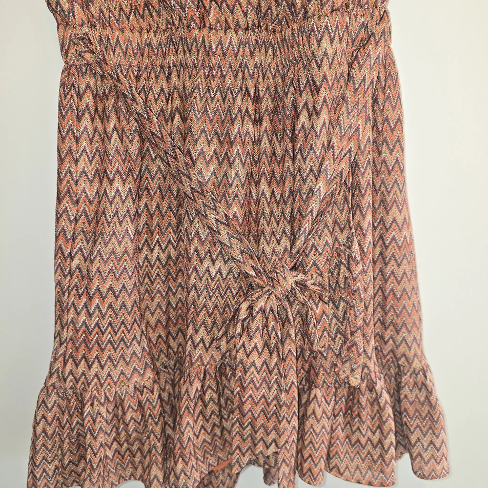 Ramy Brook Chevron Mini Dress in Orange and Black Size Small Nwt - Picture 2 of 8